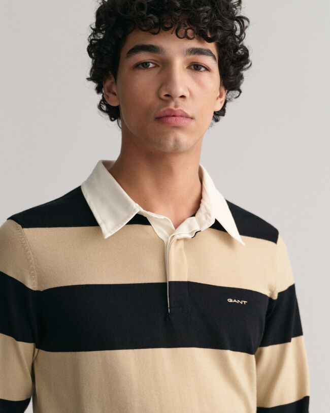 Tv&aelig;rstribbet Rugger i merinould