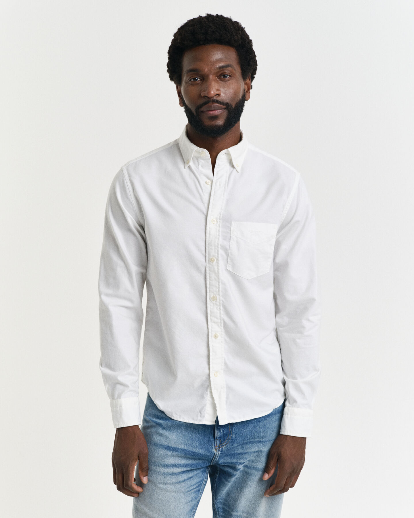 Regular fit garment-farvet Archive Oxford skjorte