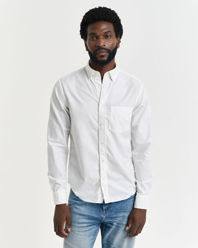 Regular fit garment-farvet Archive Oxford skjorte
