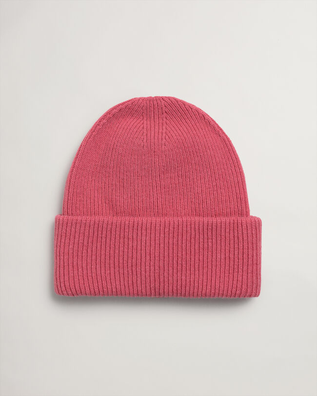 Ribstrikket beanie