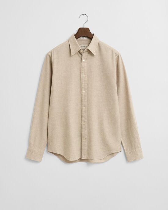 Regular fit melange flannelskjorte