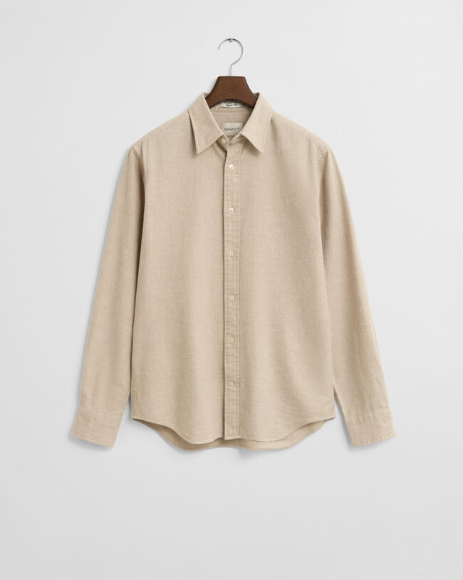 Regular fit melange flannelskjorte