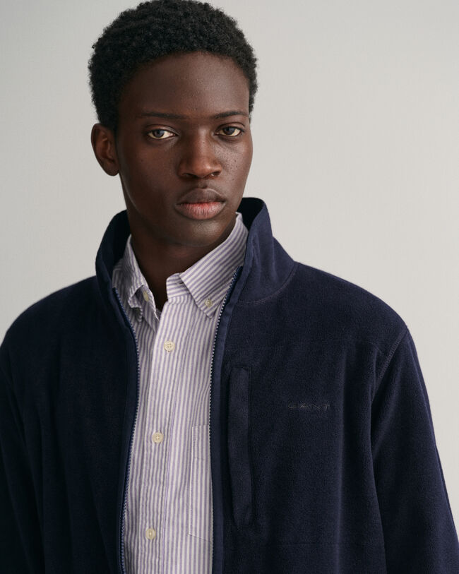 Fleece jakke med lynlås