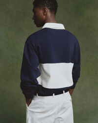 Grafisk Heavy Rugger med farveblokke