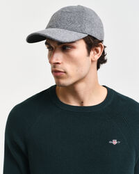 Ribstrikket crewneck sweater af bomuld og uld