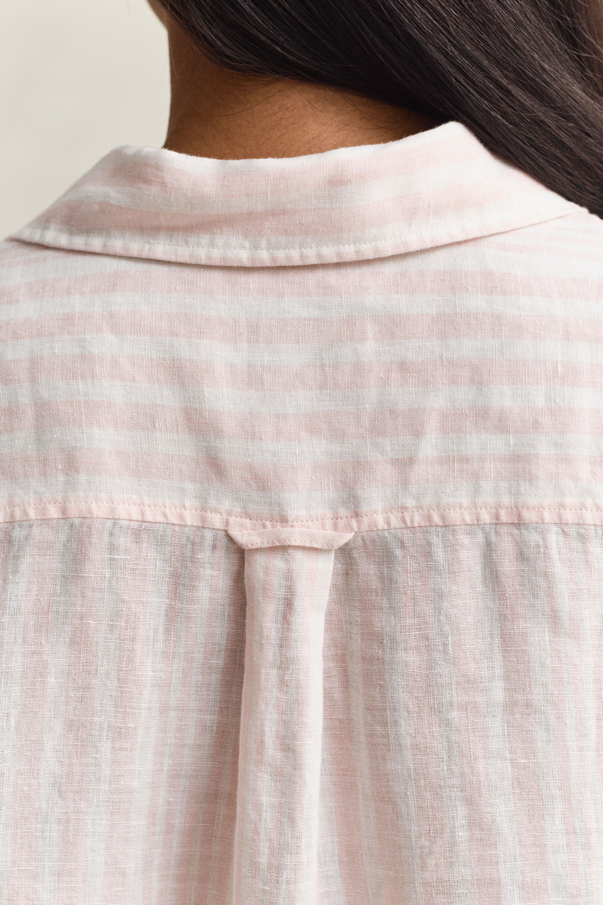 Relaxed fit stribet skjorte af hør