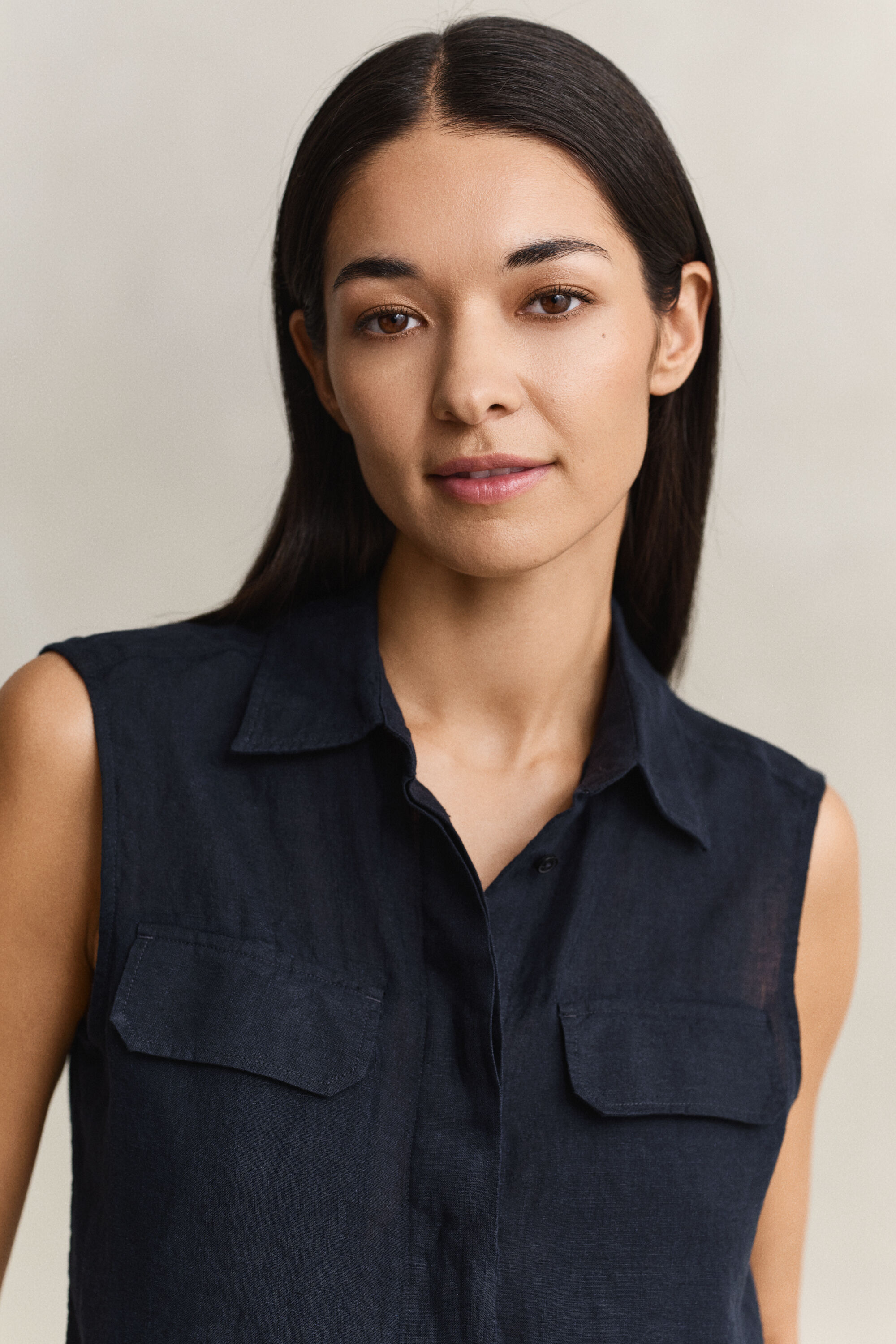 Hørskjorte uden ærmer