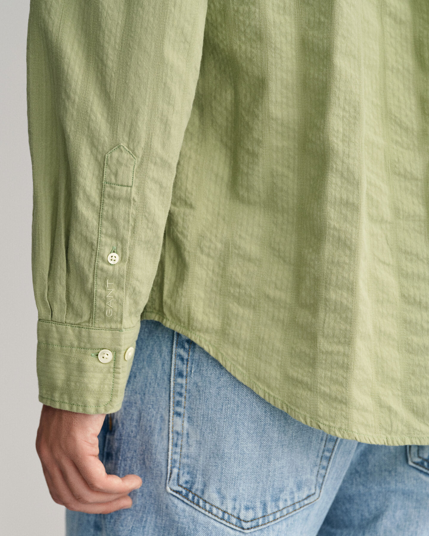 Relaxed fit dobby-stribet skjorte