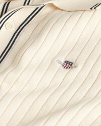 Ribstrikket poloskjorte af bomuld