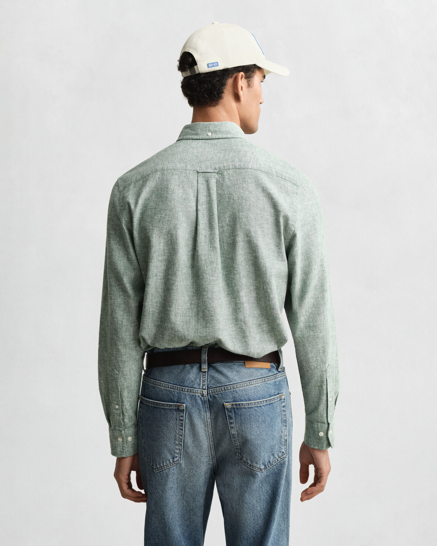 Regular fit skjorte af bomuld og hør