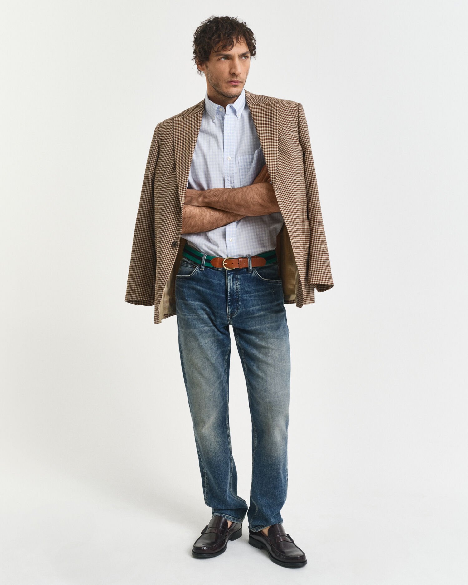 Regular fit klassisk gingham poplin-skjorte