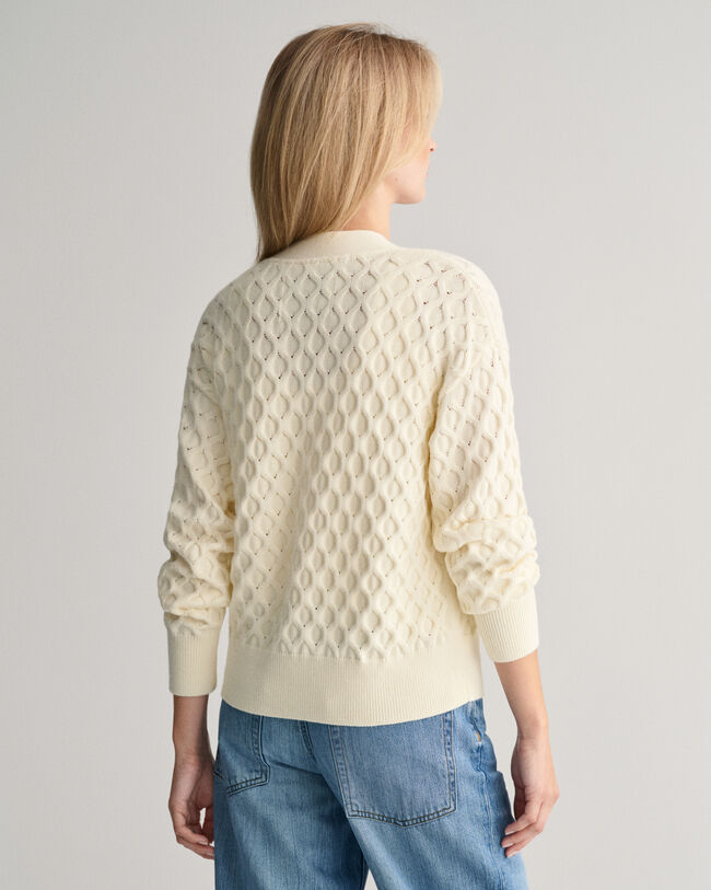 Tekstureret strikket cardigan