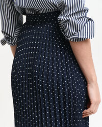 Plisseret nederdel med prikket tryk