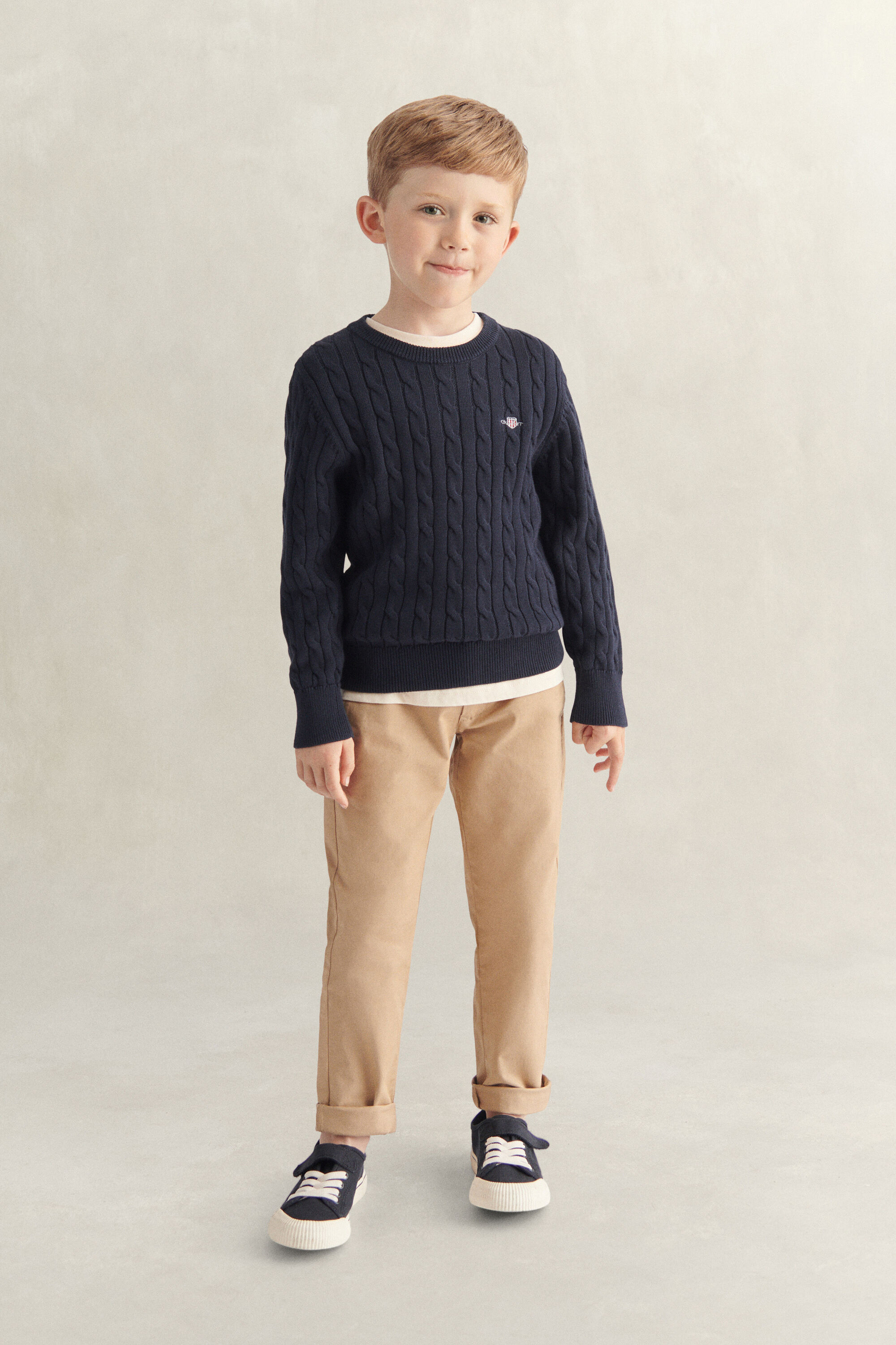 Boys Shield kabelstrikket sweater