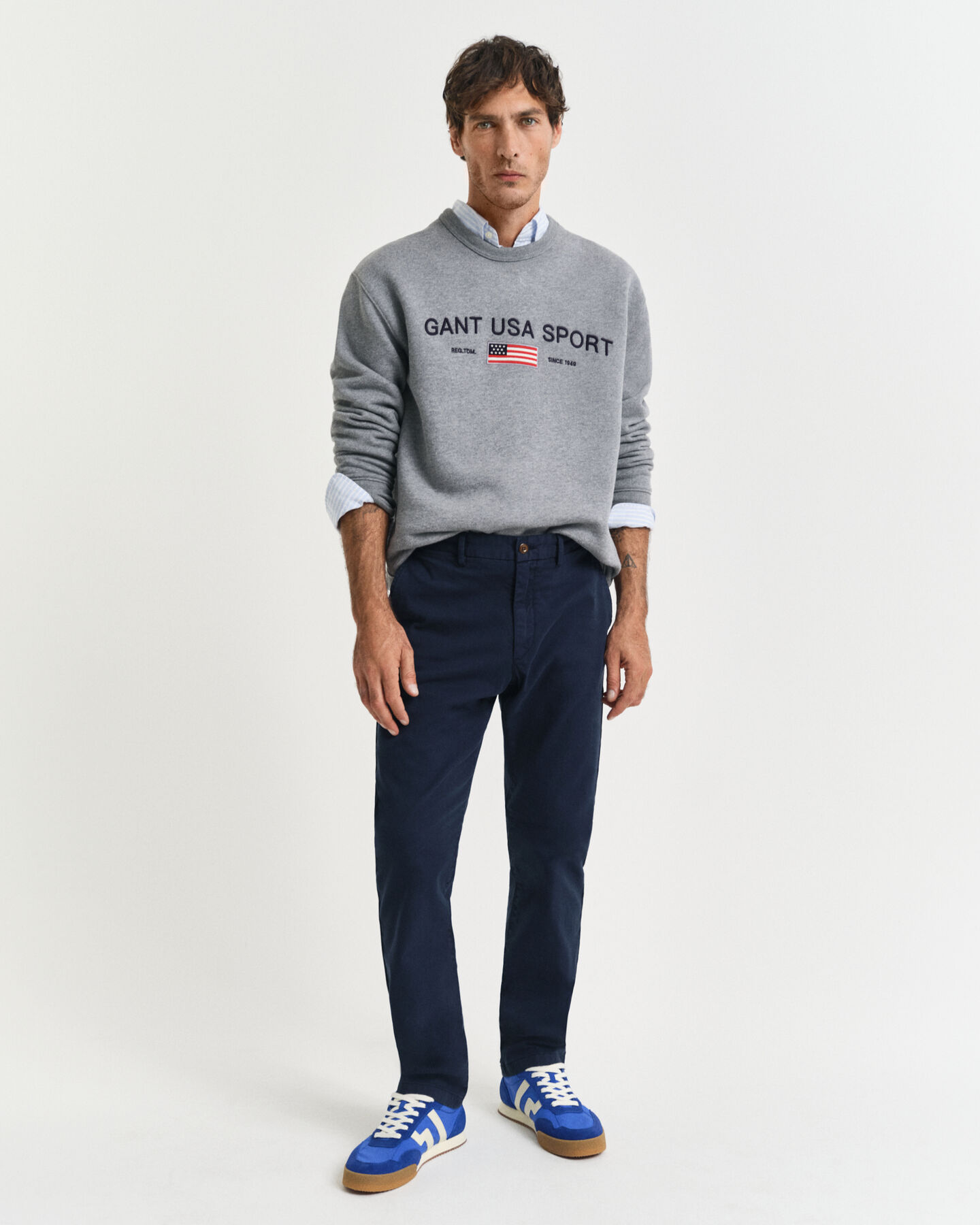 Slim fit Dobby chinobukser med struktur