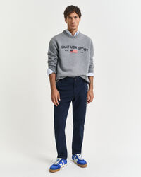 Slim fit Dobby chinobukser med struktur