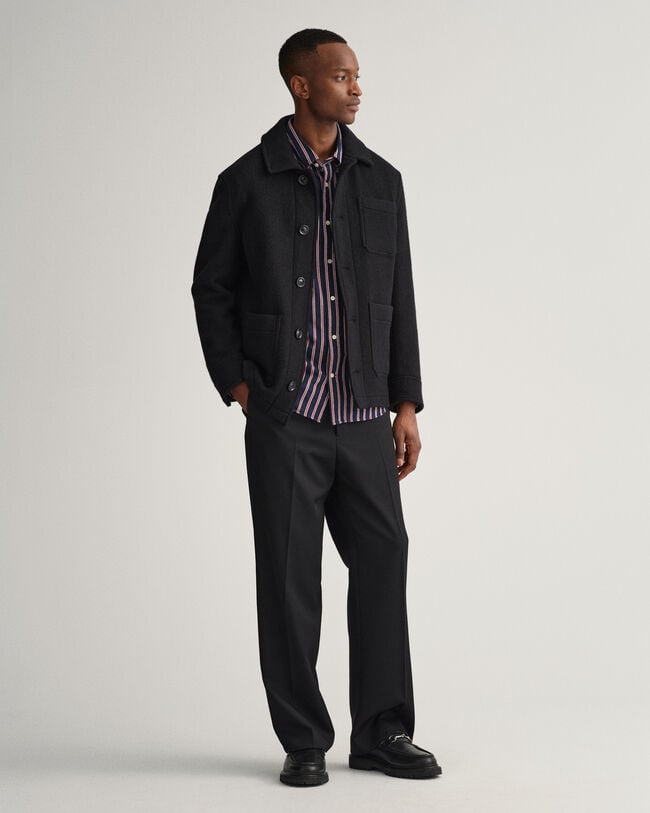 Relaxed fit dobby-stribet skjorte