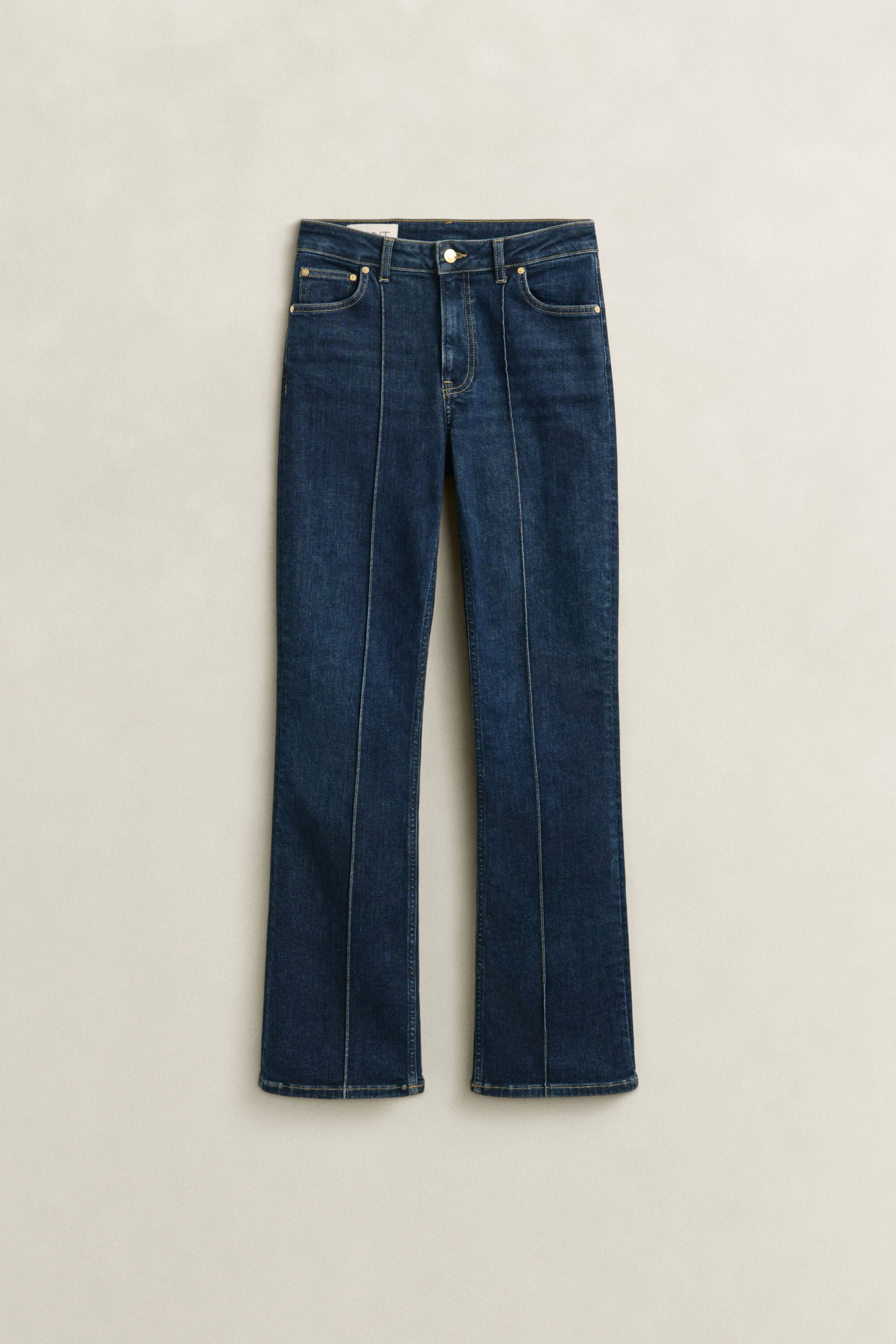Slanke pintuck jeans med svaj