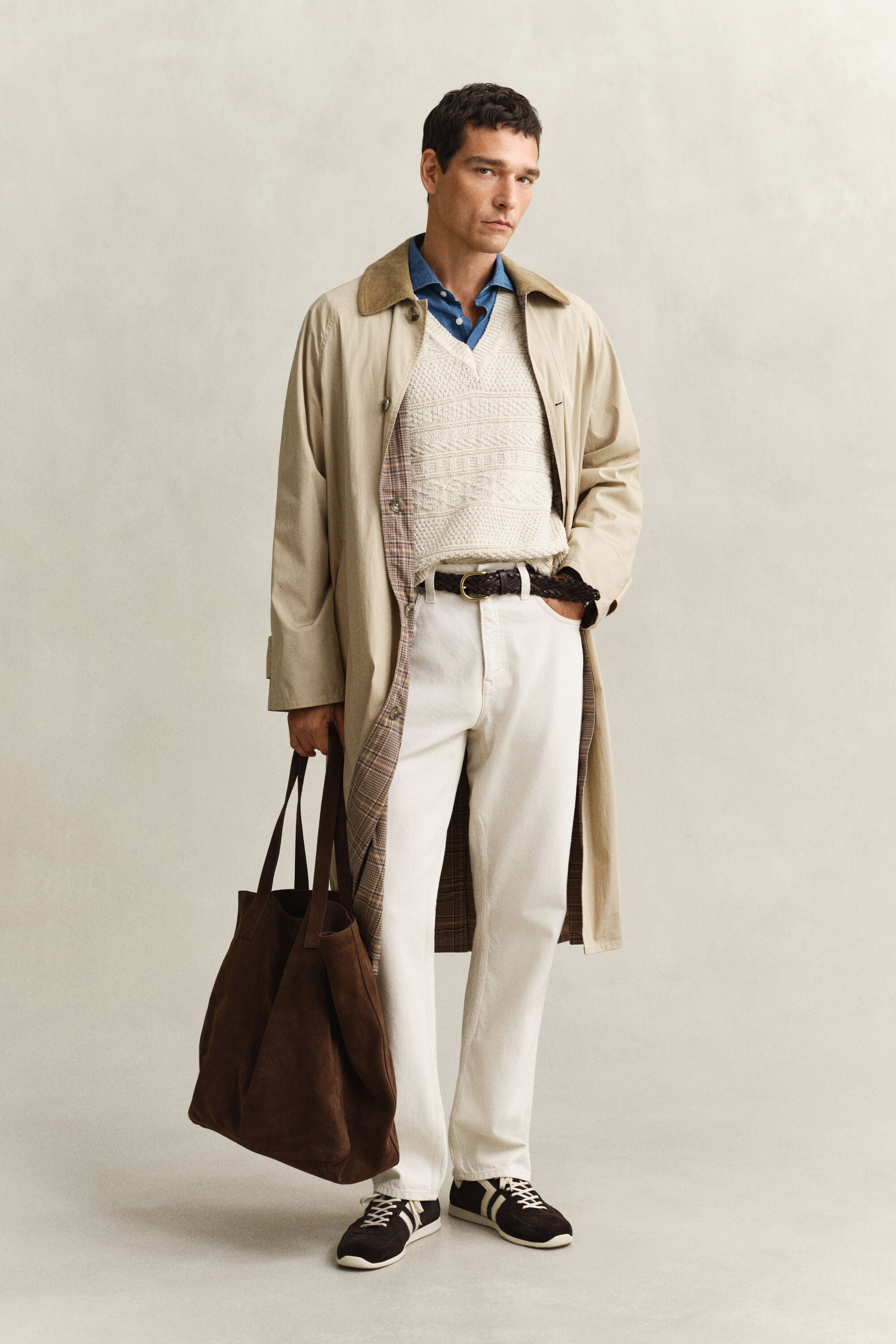 Tekstureret vest i bomuldsblanding