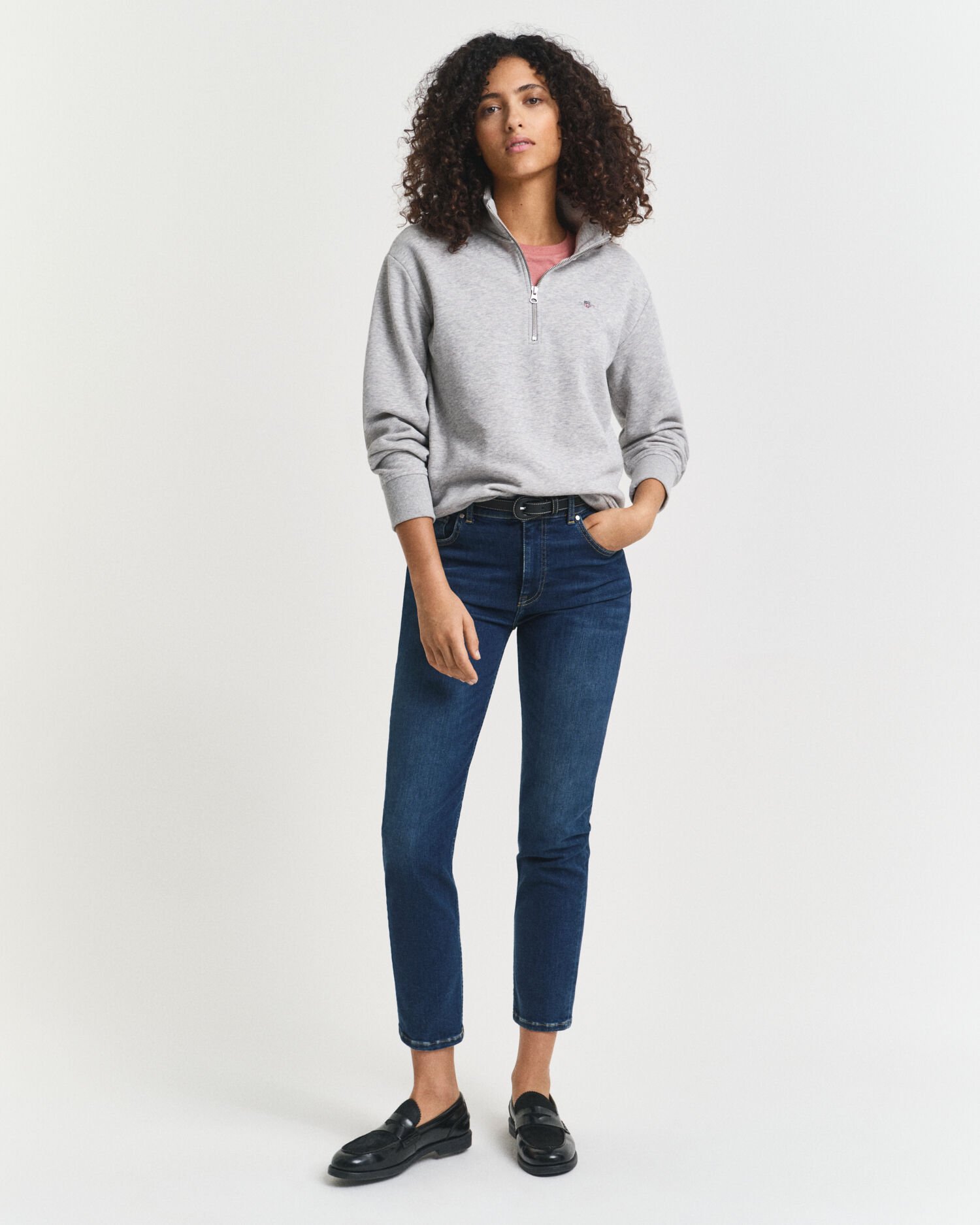 Shield sweatshirt med halv lynlås