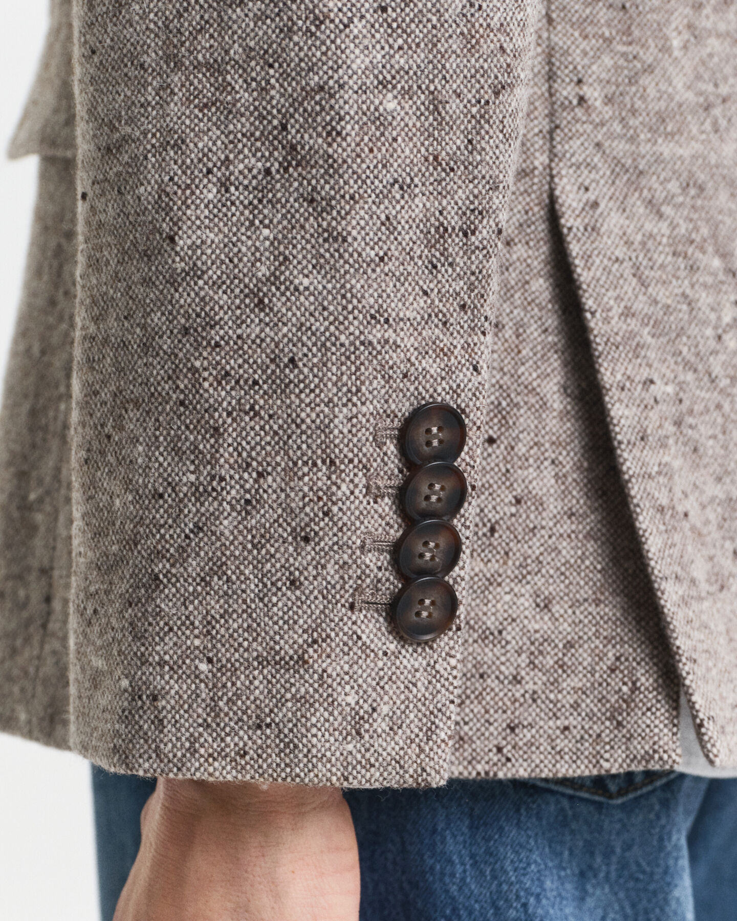 Regular fit uldblazer med tekstur