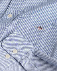 Regular fit stribet dobby-prikket skjorte