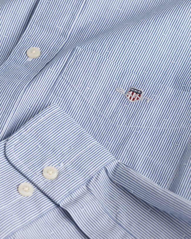 Regular fit stribet dobby-prikket skjorte