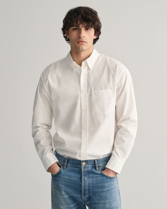 Relaxed fit poplin skjorte