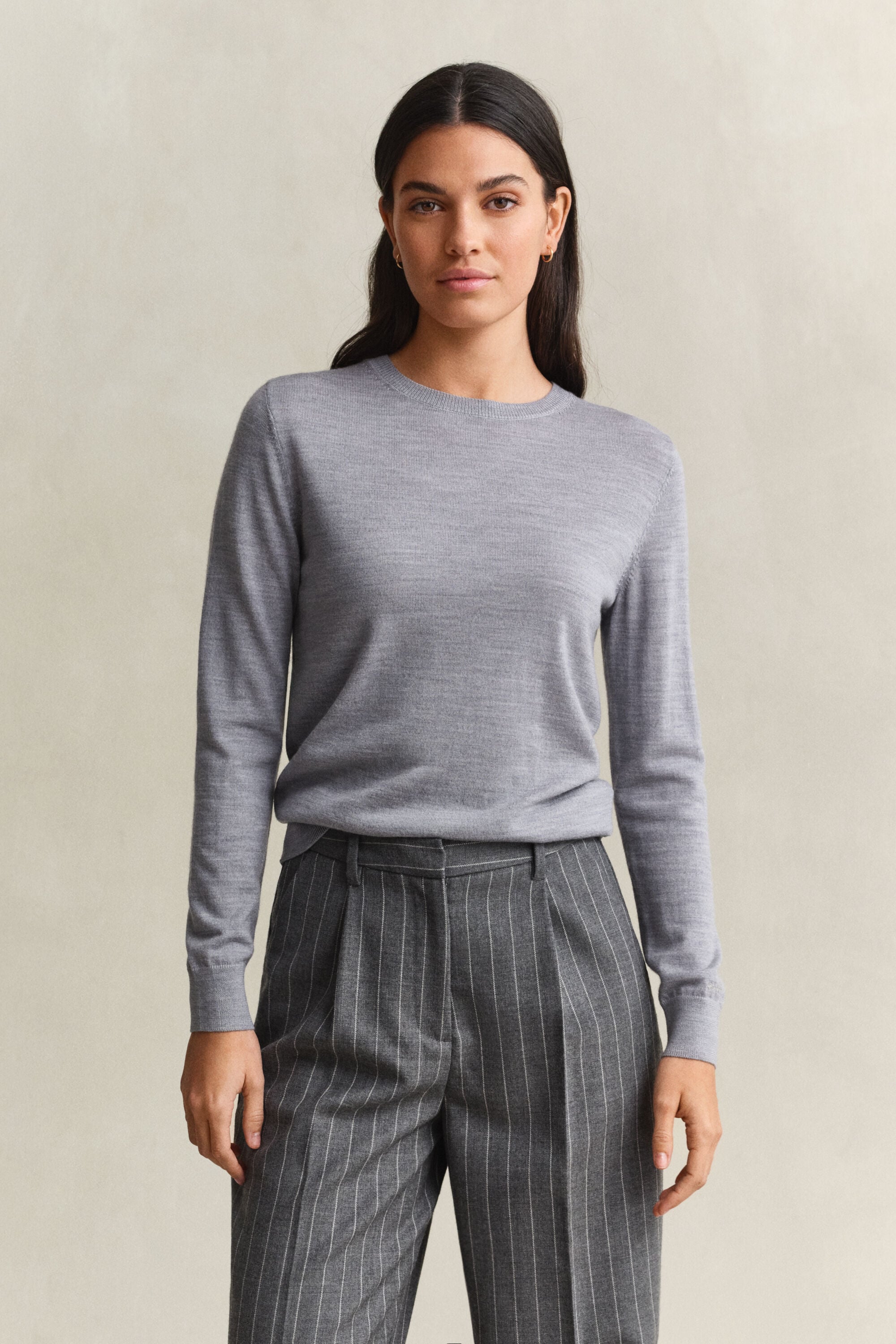 Crewneck sweater af ekstra fin merinould