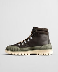 Nebrada mellemhøje læderstøvler