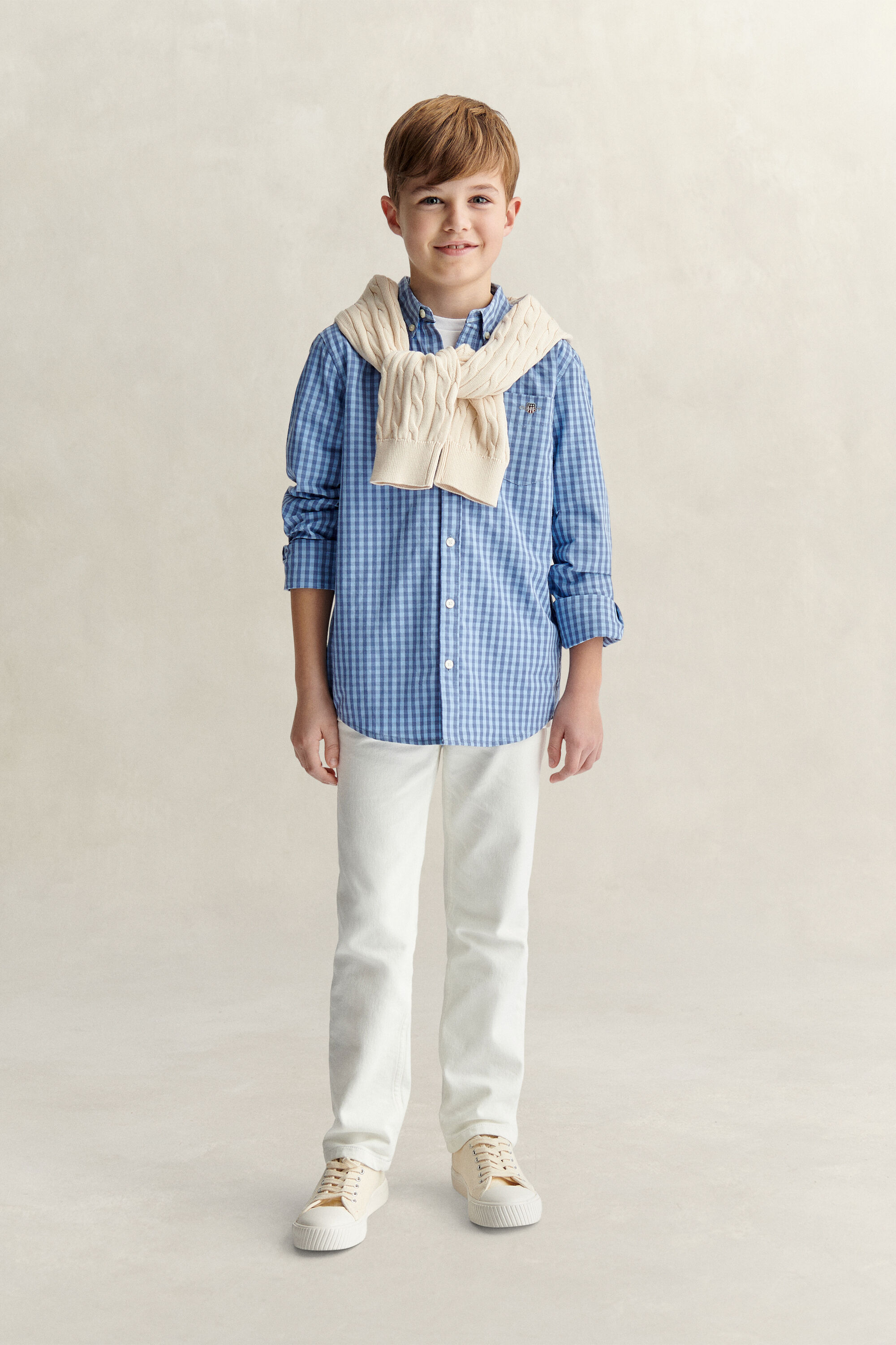 Teen Boys skjorte i gingham poplin