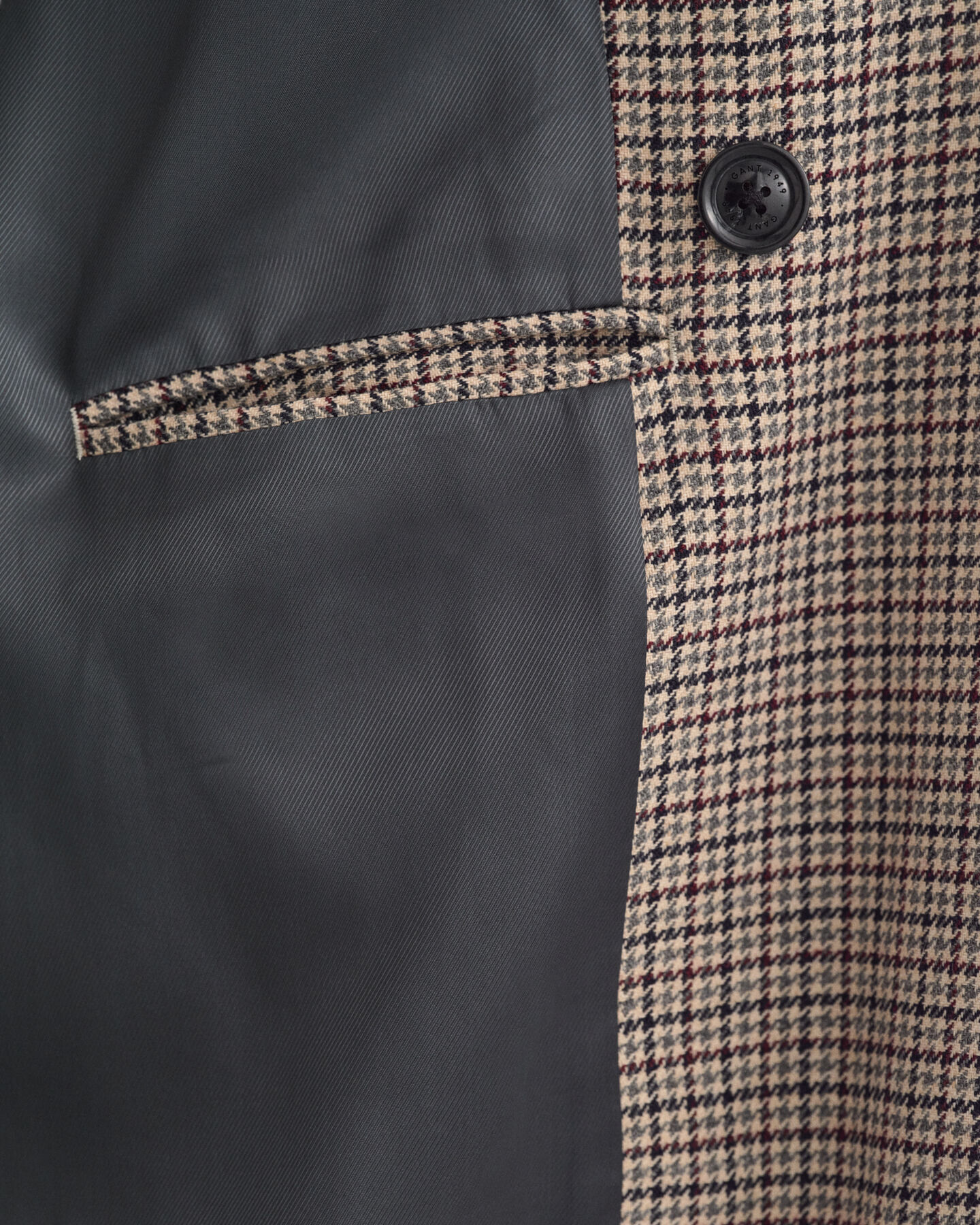 Houndstooth trenchcoat af uld