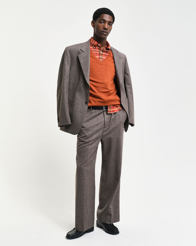 Sweater med V-hals sweater af ekstra fin merinould