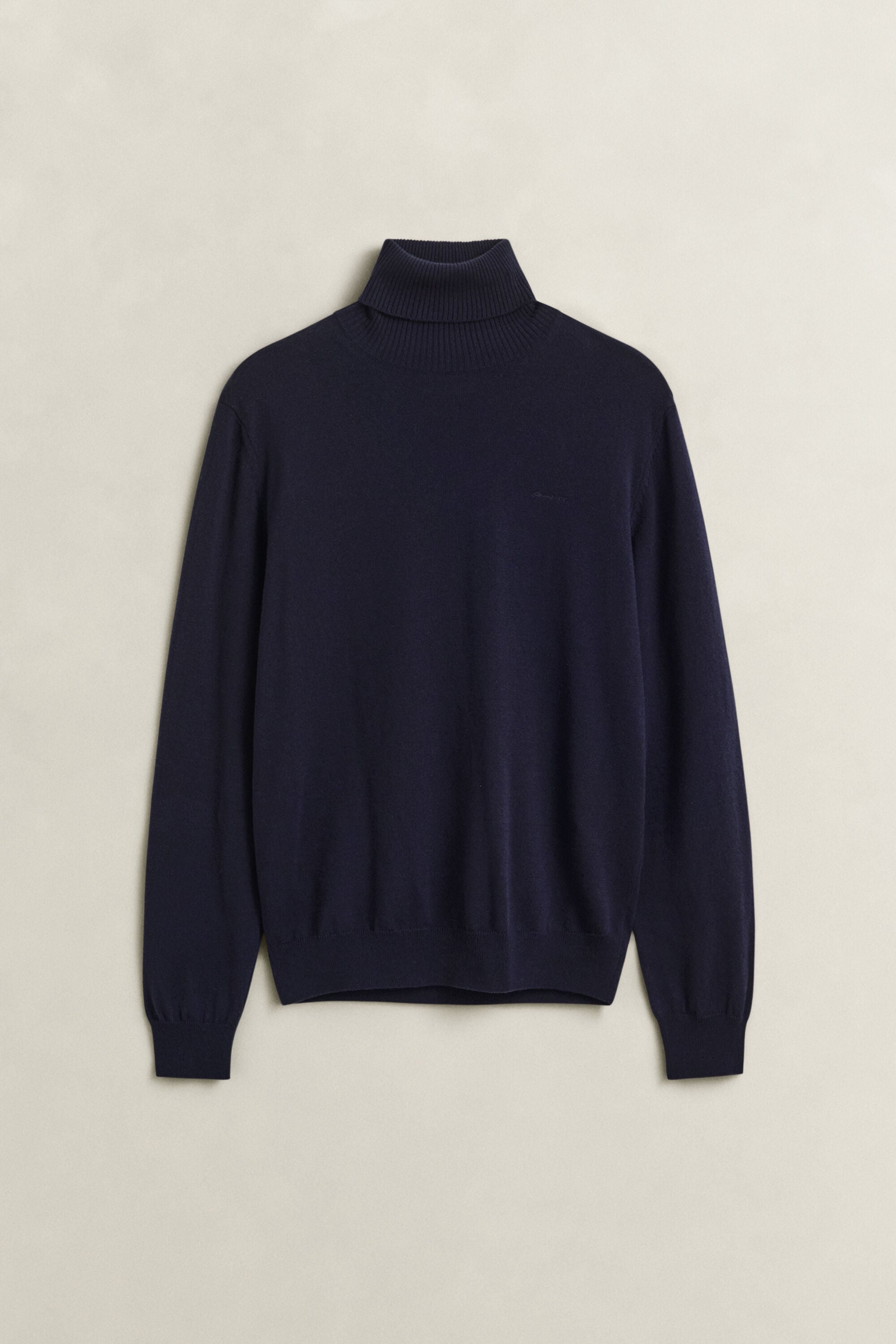 Sweater i bomuld og uld med rullekrave
