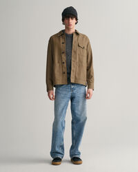 Overskjorte i børstet twill