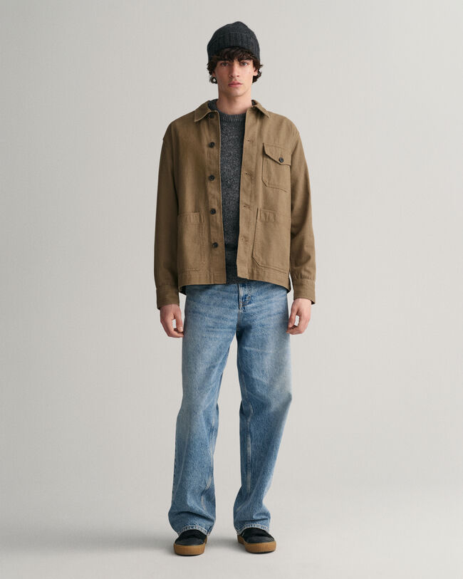 Overskjorte i børstet twill