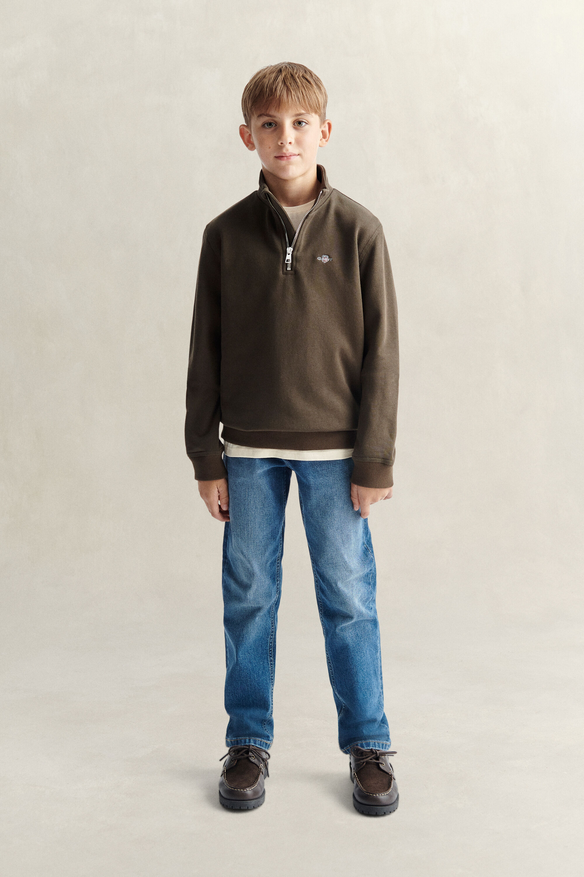 Teen Boys Shield sweatshirt med halv lynlås