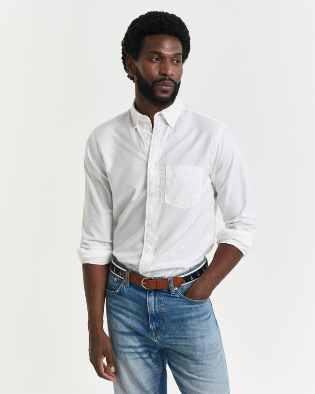 Regular fit garment-farvet Archive Oxford skjorte