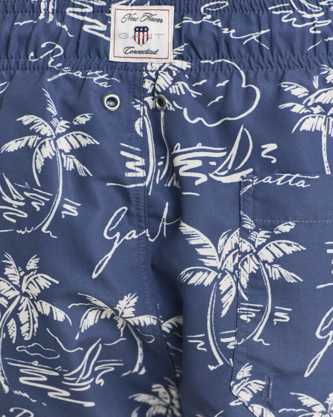 Badeshorts med Island-tryk