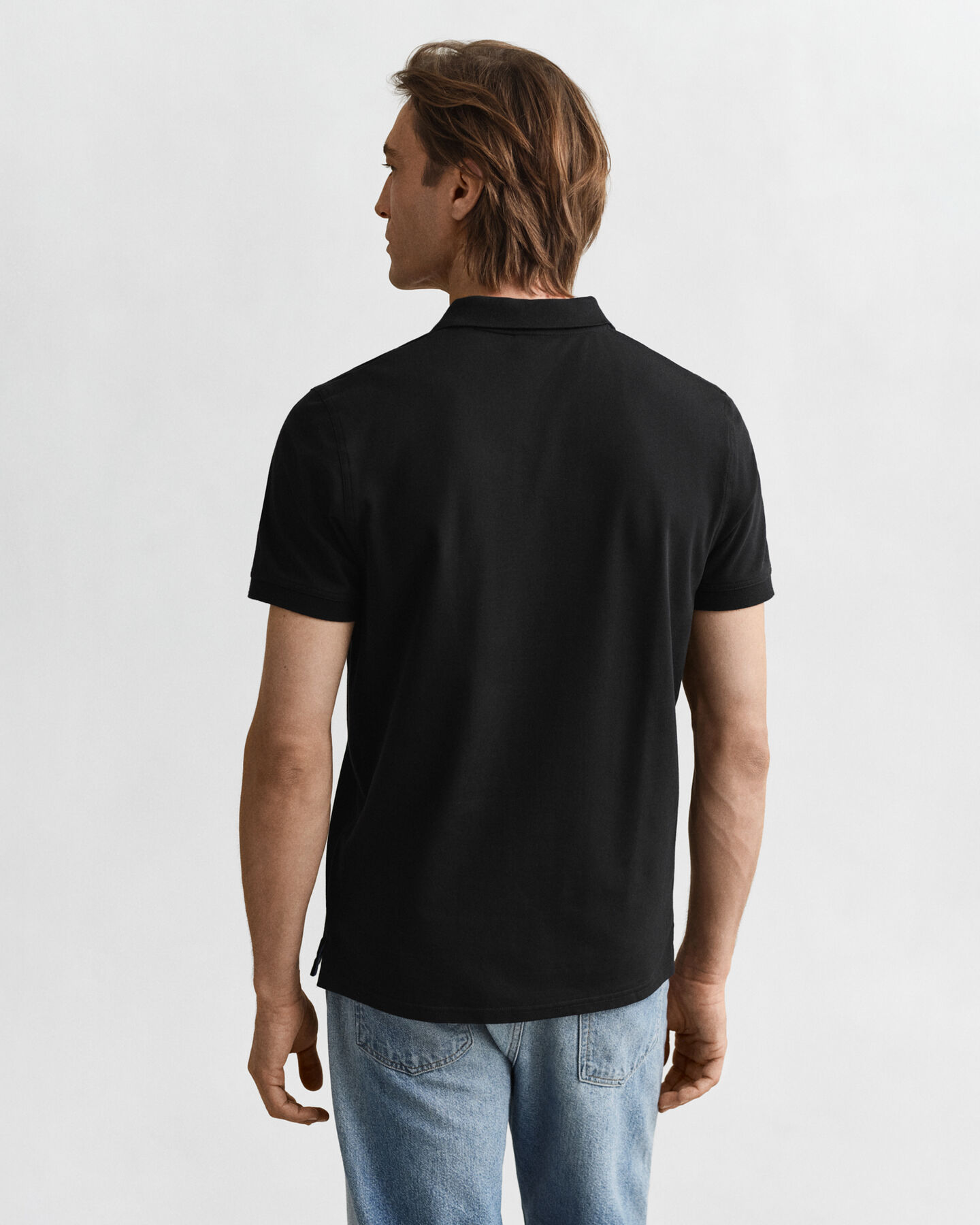 Kontrastfarvet piqué poloskjorte