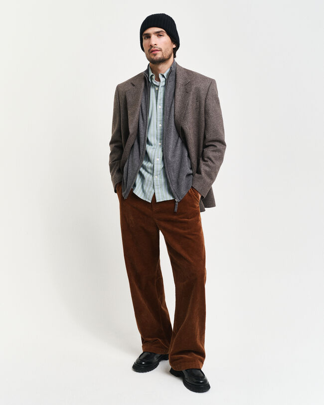 Cardigan af ekstra fin lammeuld med lynlås