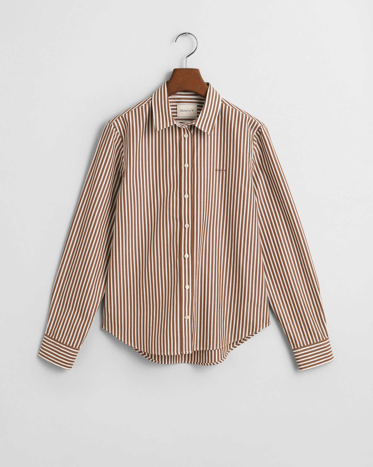 Regular fit klassisk stribet poplin-skjorte