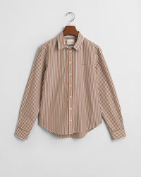 Regular fit klassisk stribet poplin-skjorte