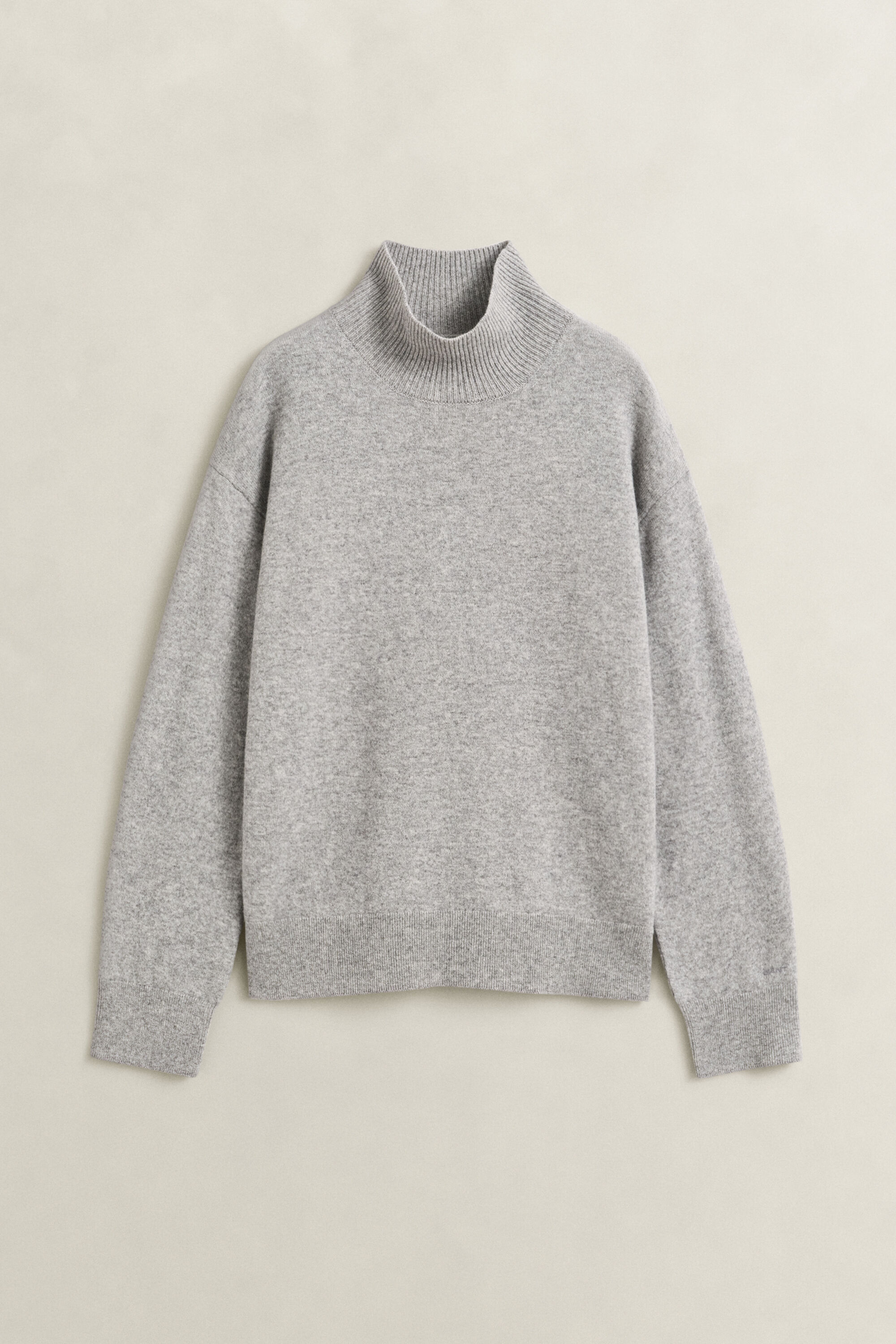 Sweater med mock-neck i luksuriøs lammeuld