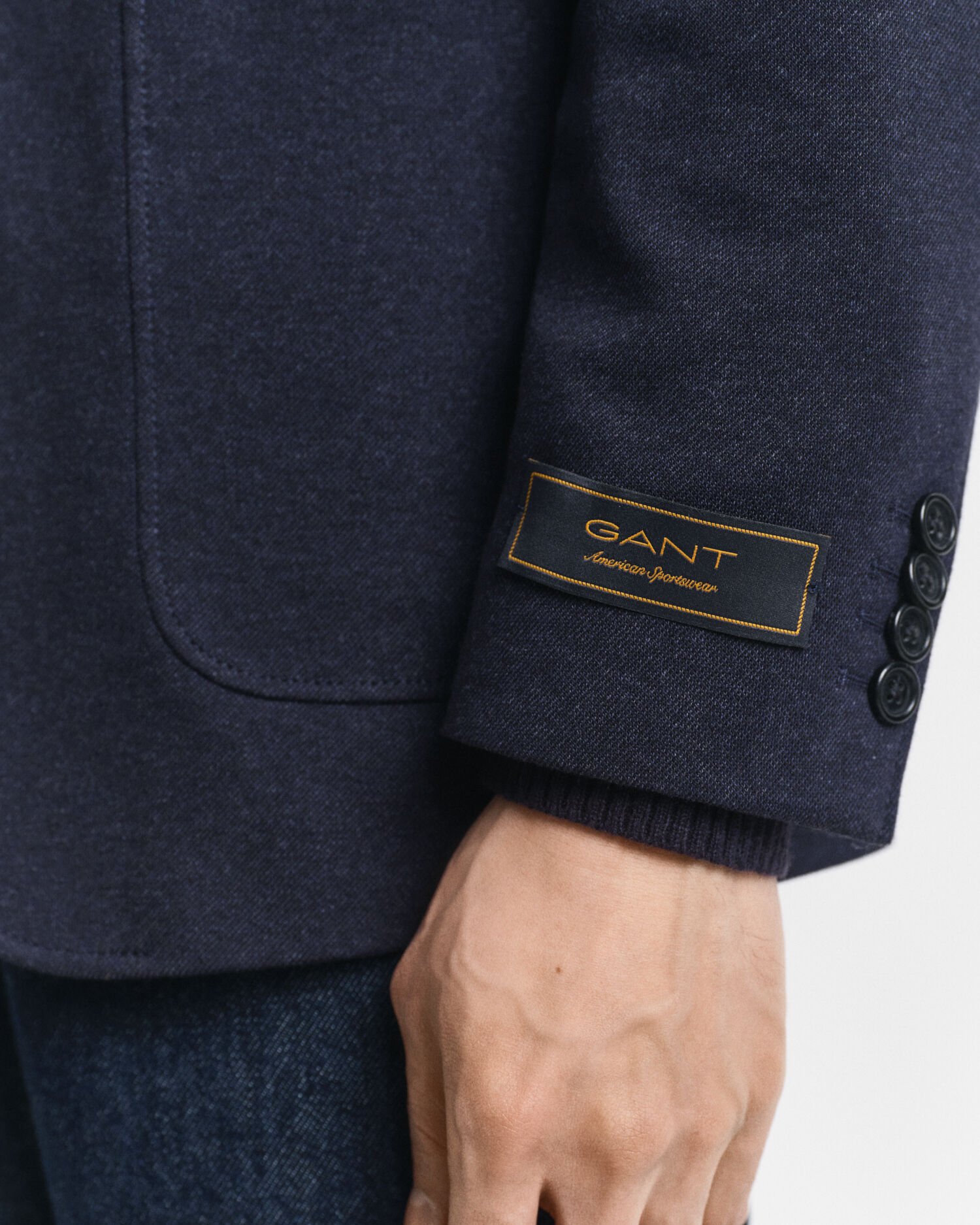 Slim fit tofarvet jersey piqué blazer