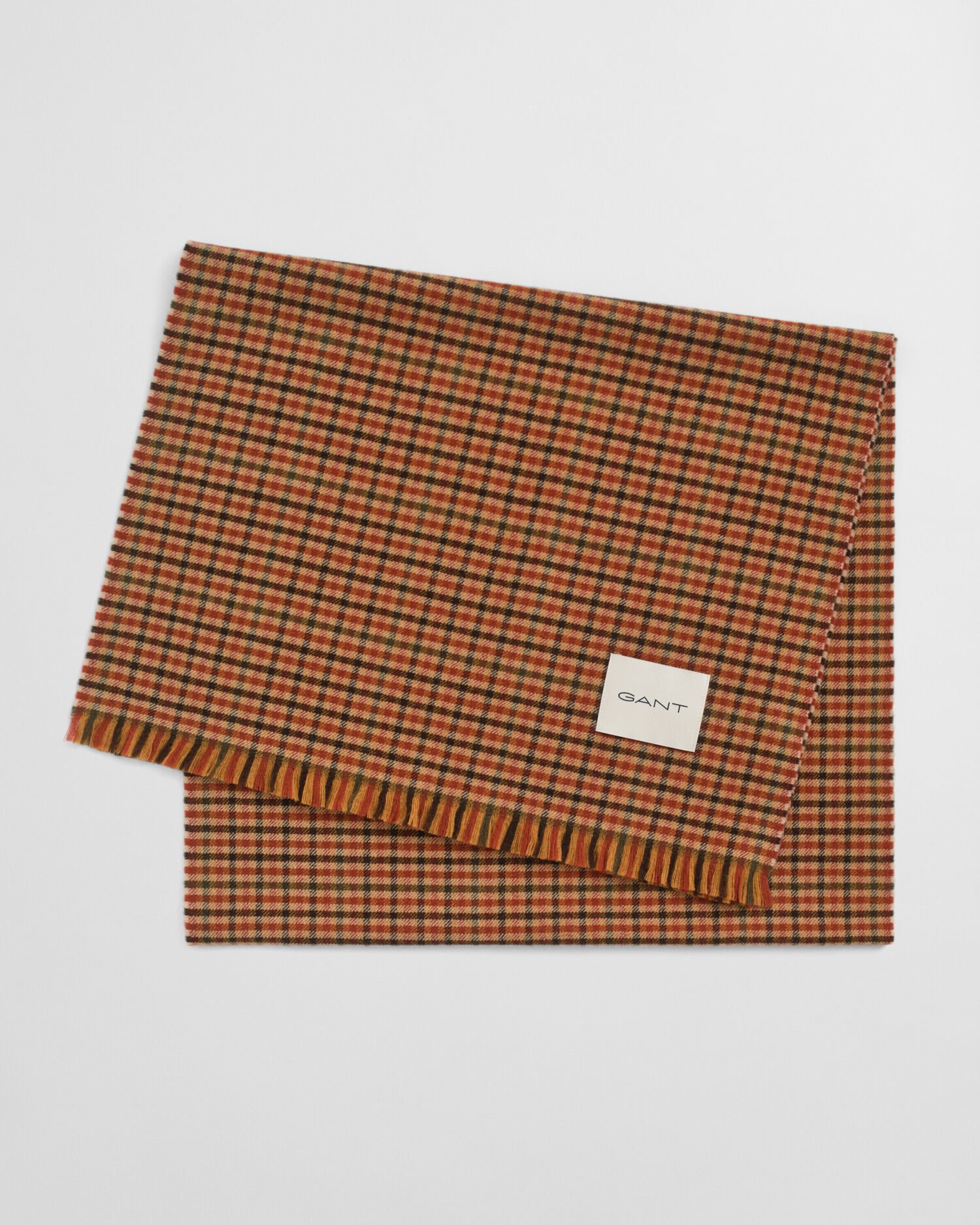 Bredt gingham tørklæde i uld