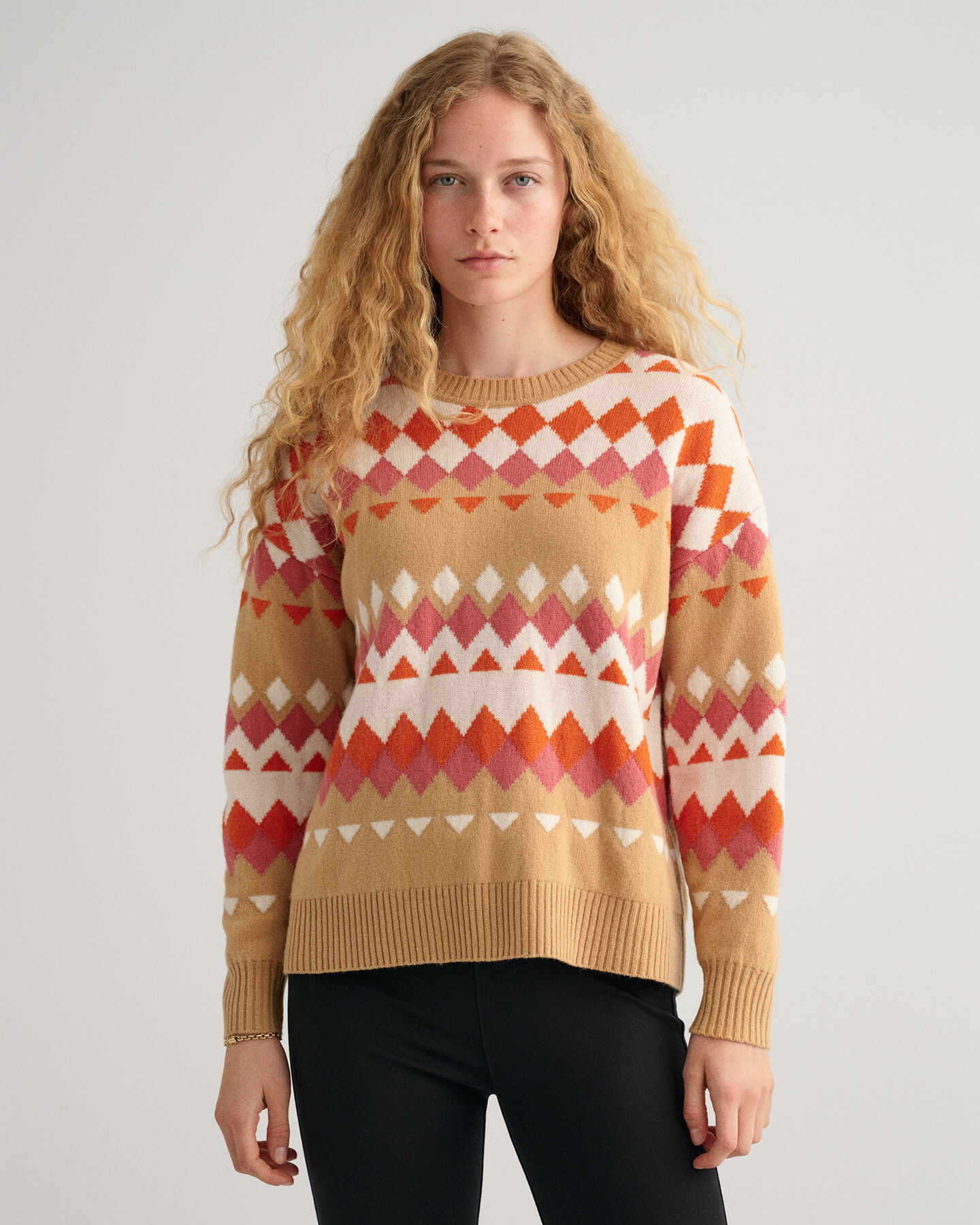 Fairisle sweater med crewneck