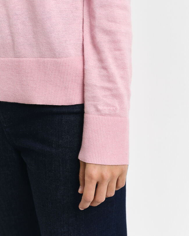 Fint strikket sweater med V-hals