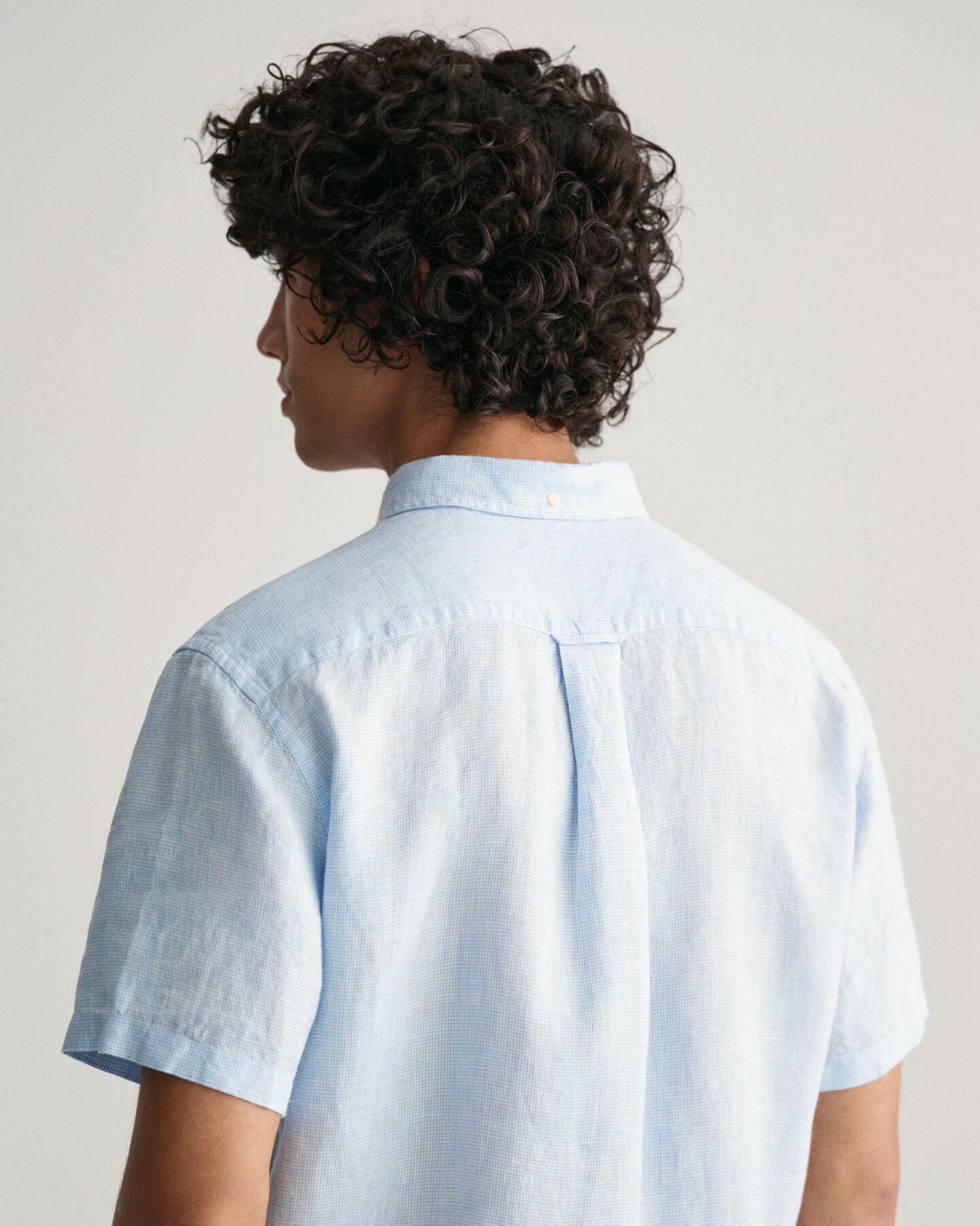 Regular fit houndstooth h&oslash;rskjorte med korte &aelig;rmer