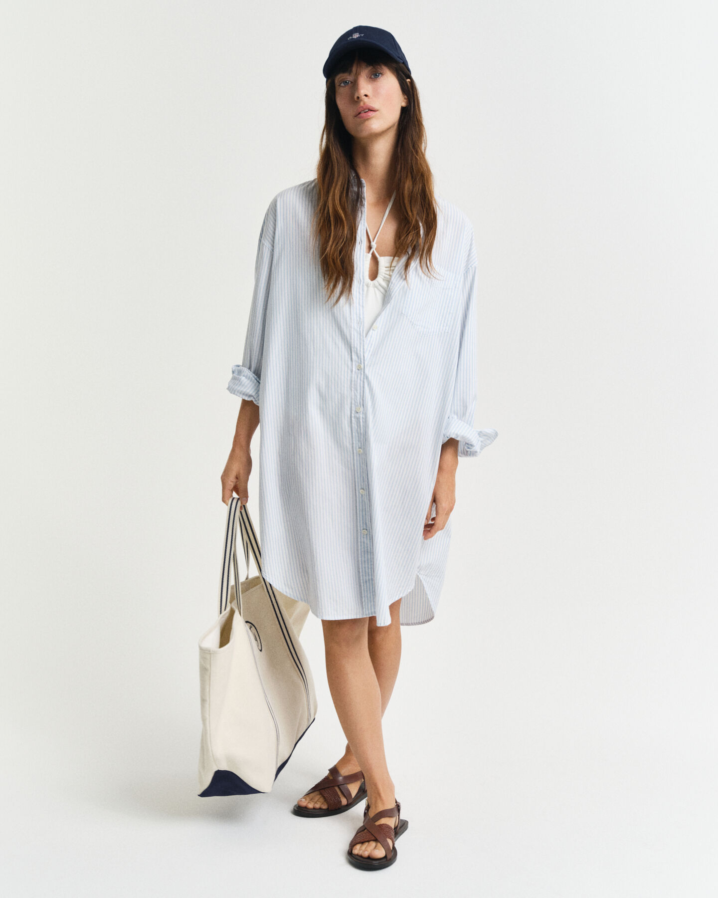 Oversized Luxury Oxford kjole med striber